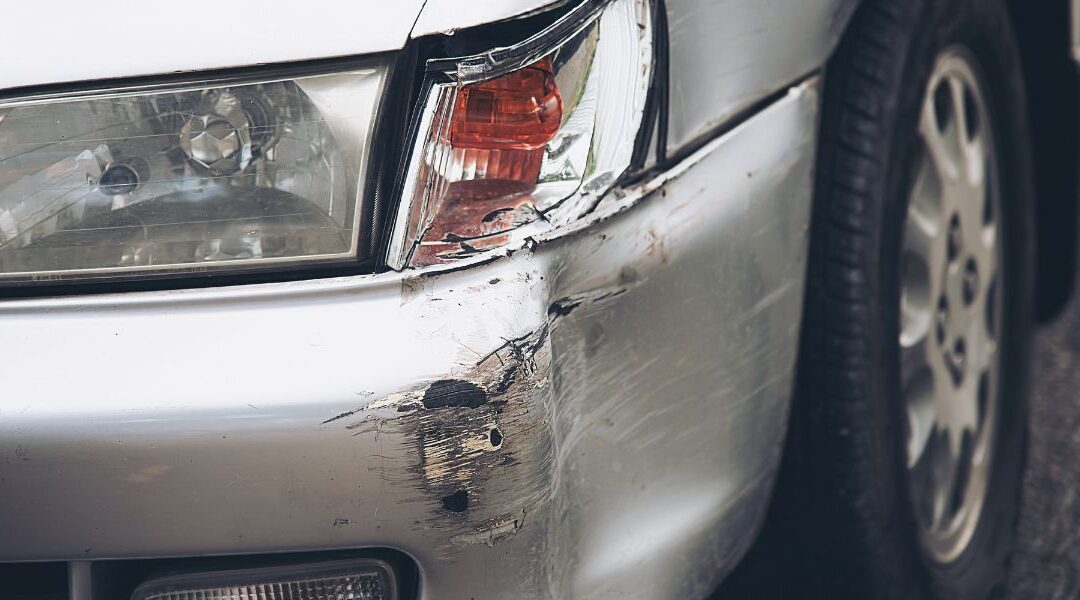 photo car damage on hit-and-run accident